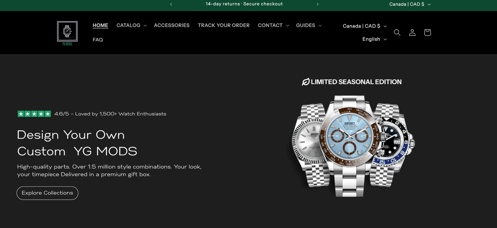 YG Mods Shopify  Watch Store Design & Development